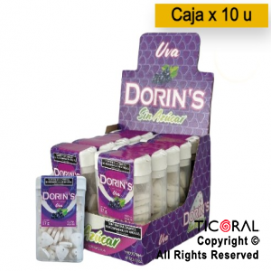 PASTILLAS CORAZONCITOS DORINS SIN AZUCAR UVA 10 CAJITAS X 17 GR C/U